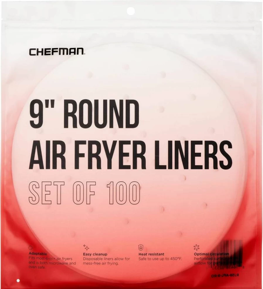 Chefman 100-Pack 5.5" Round Air Fryer Liners, Heat-Resistant Parchment Paper for Air Fryer Baskets, Disposable & Non-Stick