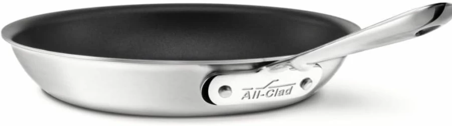 All-Clad D5 5-Ply Stainless Steel 8-Inch Fry Pan - Induction Compatible, Oven & Broiler Safe Up to 500°F, Brushed Silver Cookware