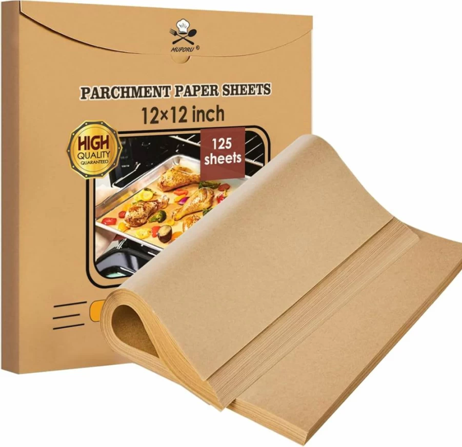 MUPORU 125-Pack 12x12 Inch Parchment Paper Sheets for Ninja Flip Air Fryer & Toaster Oven SP151 SP351, Non-Stick Baking Paper for Ninja Foodi Accessories