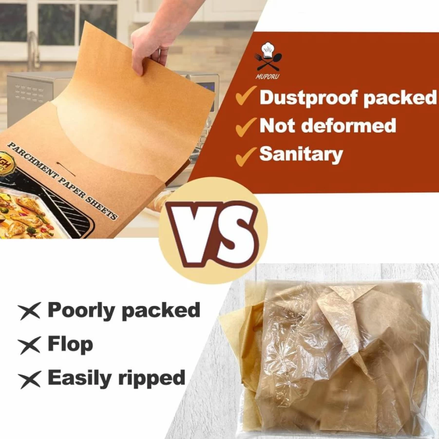 MUPORU 125-Pack 12x12 Inch Parchment Paper Sheets for Ninja Flip Air Fryer & Toaster Oven SP151 SP351, Non-Stick Baking Paper for Ninja Foodi Accessories