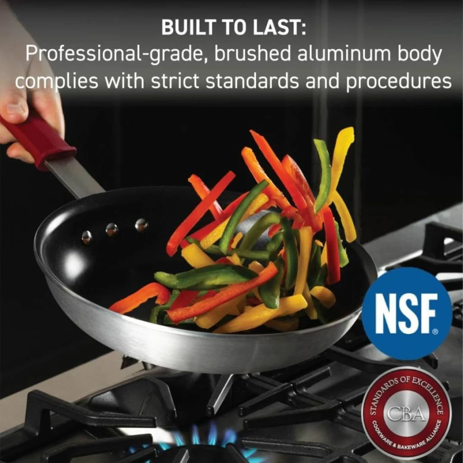 Tefal Professional Vx3 Nonstick Fry Pan 12 Inch - Stainless Steel Handle, Oven Safe 400°F, NSF Certified, Restaurant-Grade Cookware, Black Skillet