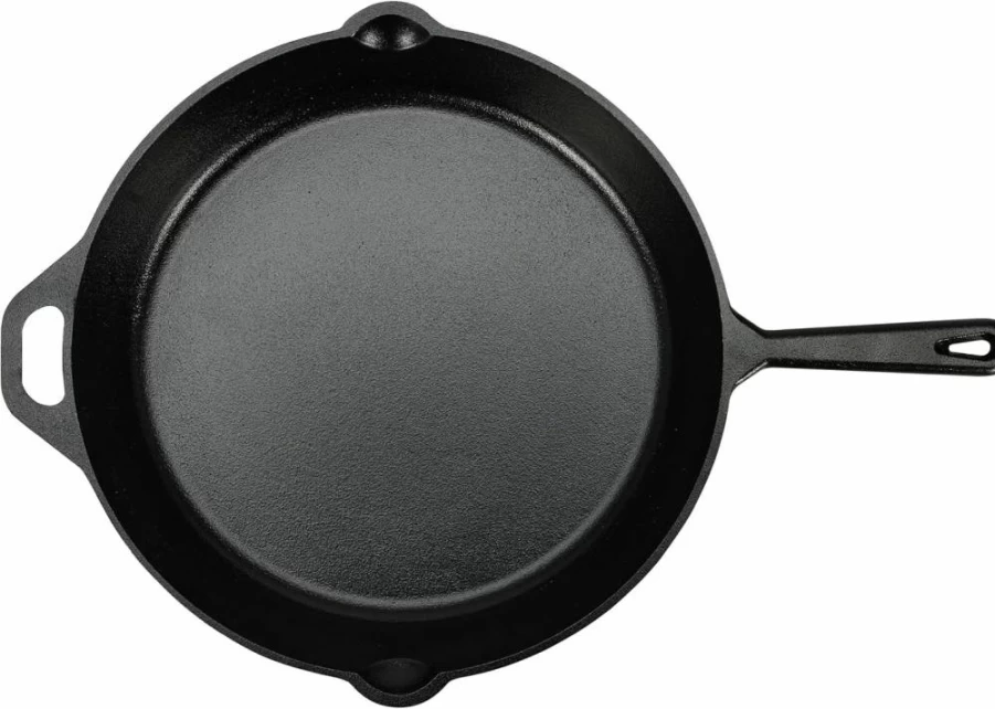 Amazon Basics 15-Inch Pre-Seasoned Cast Iron Skillet - Heavy Duty, Oven Safe, Even Heat Distribution, Large Frying Pan for Stovetop & Baking, Black