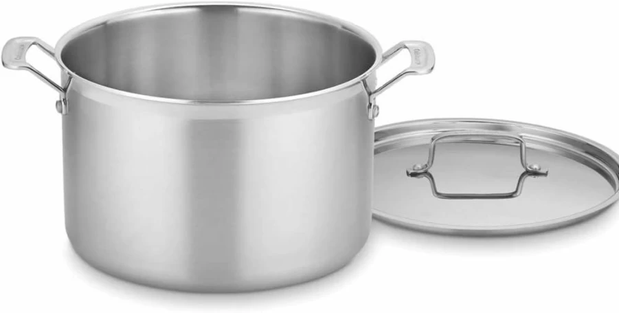 Cuisinart MCP66-28N Multiclad Pro Stainless Steel 12-Quart Stockpot with Cover, 18/8 Stainless Steel Cookware, Induction Compatible Pot with Lid