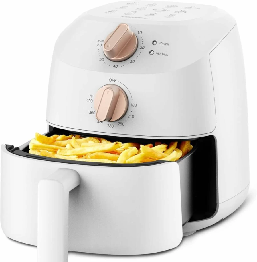 COMFEE' 2.1 Quart Air Fryer with 12 Presets, Adjustable Temp 180°F-400°F, Timer, Dishwasher-Safe Nonstick Basket & Stainless Steel Design