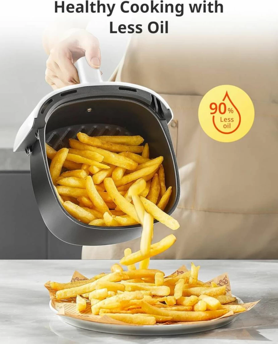 COMFEE' 2.1 Quart Air Fryer with 12 Presets, Adjustable Temp 180°F-400°F, Timer, Dishwasher-Safe Nonstick Basket & Stainless Steel Design