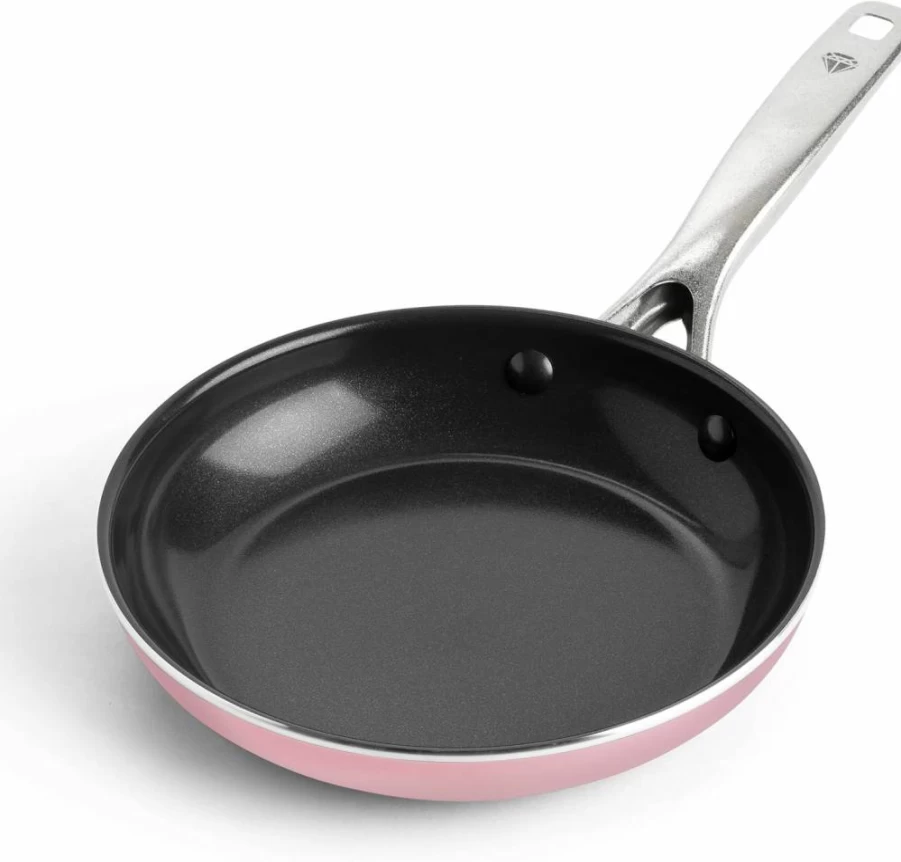 Blue Diamond 8-Inch Nonstick Ceramic Frying Pan Skillet, PFAS & PTFE-Free, Oven & Dishwasher Safe, Cool-Touch Handle, Metal Utensil Friendly, Healthy Non-Toxic Cookware for Eggs & Omelets, Blue