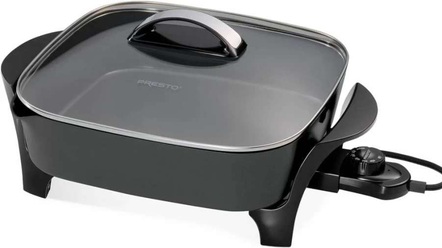 Presto 12-Inch Electric Skillet with Tempered Glass Lid – 1500W Nonstick Cooking Pan for Frying, Sautéing & More