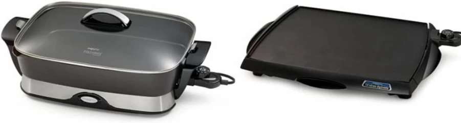 Presto 16-Inch Electric Foldable Skillet with Removable Handles, Nonstick Black Surface, 1500W Power, Easy Storage Countertop Cooking