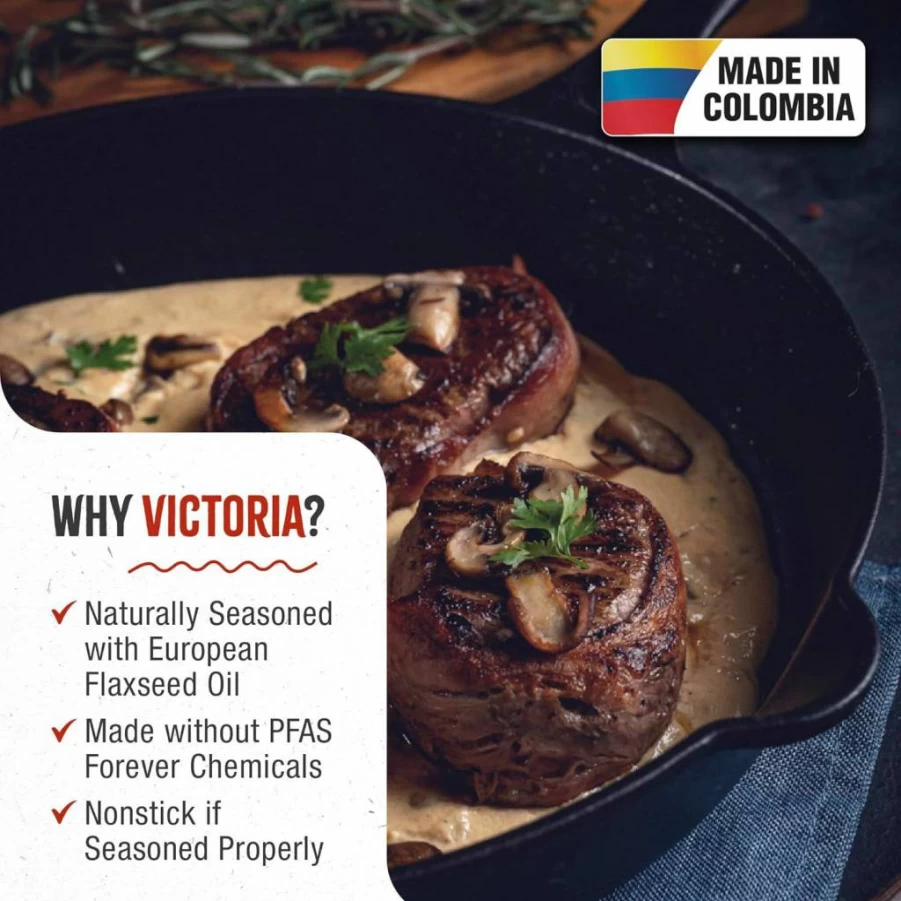 Victoria Pre-Seasoned 4-Inch Cast Iron Skillet – Small Cast Iron Pan with Long Handle, Made in Colombia