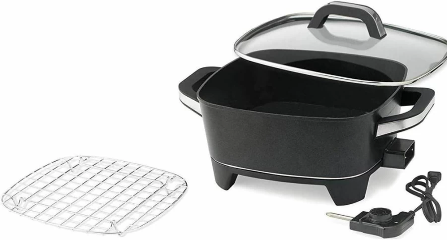 Nesco ES-08 8-Inch Electric Skillet - 800W Non-Stick Frying Pan, Black Countertop Cooker for Fast Heating