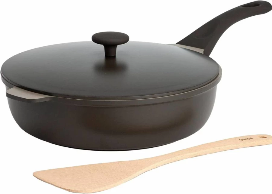 Goodful 11-Inch All-In-One Nonstick Pan, 4.4-Quart Multipurpose Cookware with High-Performance Cast Construction, Dishwasher Safe Blue Mist Skillet Replaces Multiple Pots & Pans