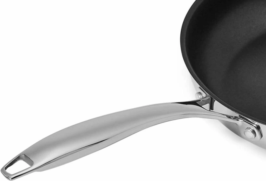 Amazon Basics 2-Piece Non-Stick Stainless Steel Fry Pan Set, 8 & 10-Inch, Oven & Induction Safe, Dishwasher Safe Cookware
