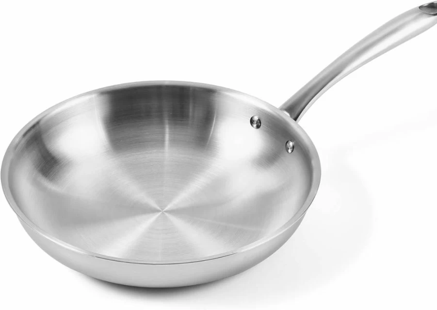 CHEF TOPF 10-Inch 5-Ply Stainless Steel Frying Pan - Professional Induction & Oven Safe Cookware with Brushed Finish, Dishwasher Safe