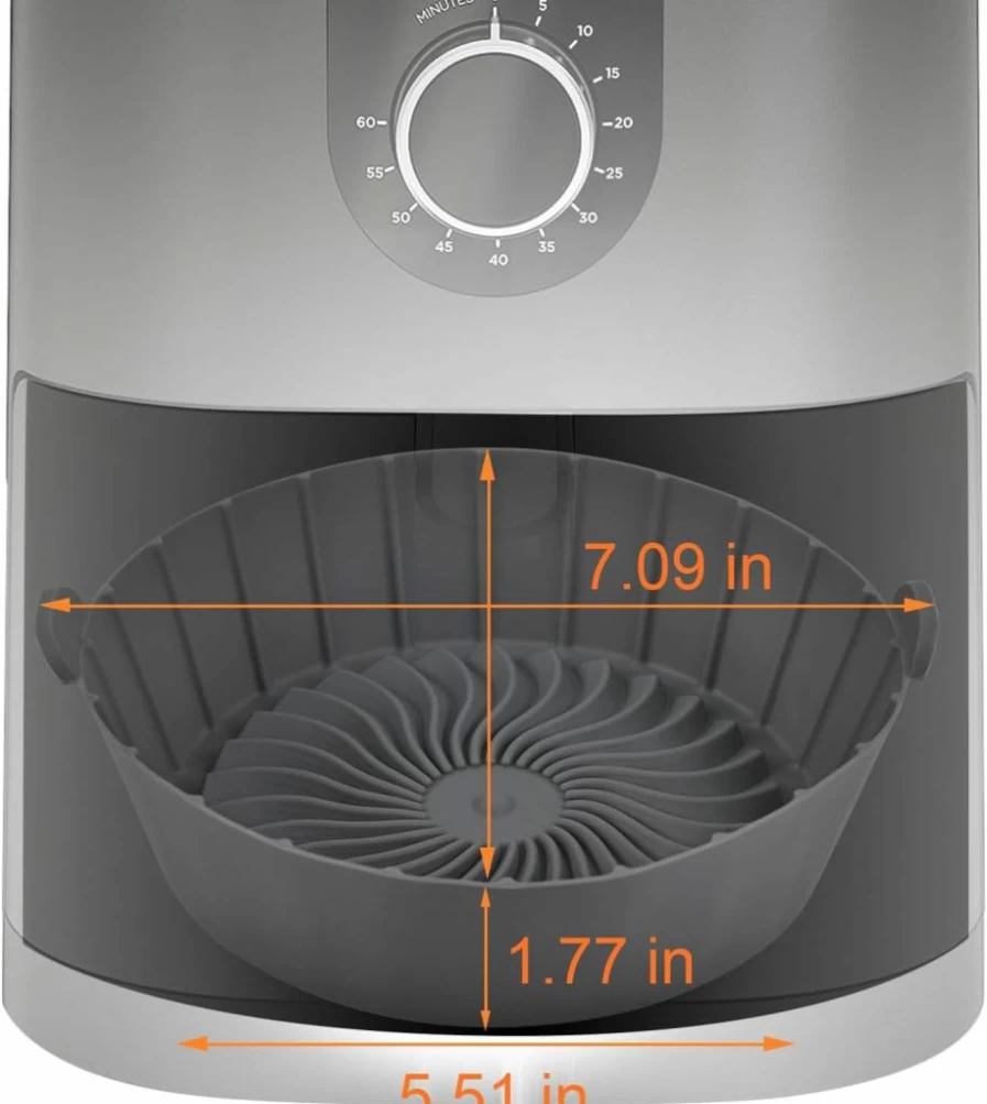 SIUDANGKA Reusable Silicone Air Fryer Liners (3 Pack) – Non-Stick Round Parchment Paper for 1-2Qt Air Fryers, Compatible with Ninja Mini, Instant Vortex, Cosori & Chefman Small Models
