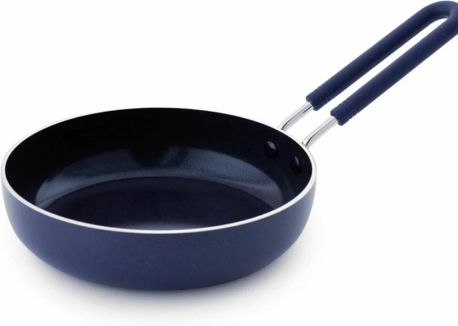 Blue Diamond 5Qt Non-Toxic Ceramic Nonstick Saute Pan with Glass Lid, PFAS-Free, Oven & Dishwasher Safe, Metal Utensil Friendly, Deep Jumbo Cooker Skillet with Helper Handle, Blue