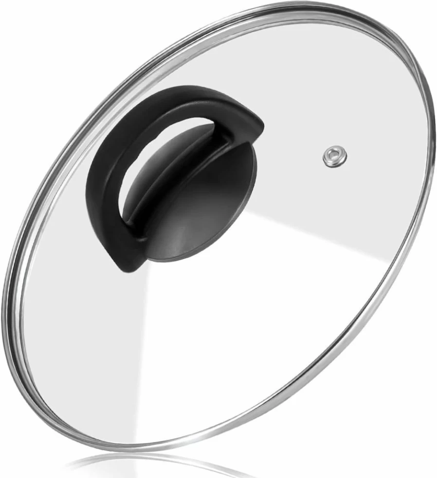 Komokeru 8-Inch Tempered Glass Lid - Universal Heat-Resistant Cover for Frying Pans, Skillets, Woks & Cast Iron Cookware