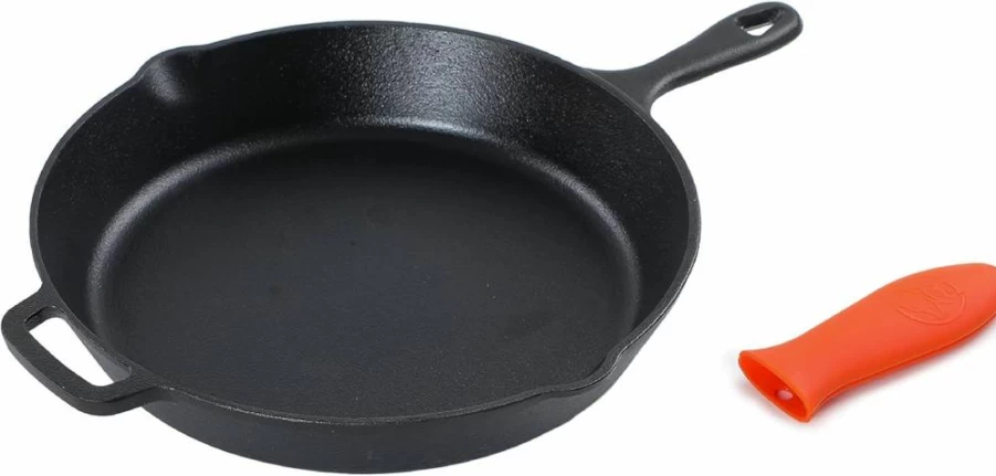 Commercial CHEF 6.5 Inch Cast Iron Skillet – Pre-Seasoned, Heavy Duty Black Iron Pan for Oven, Stovetop & Grill