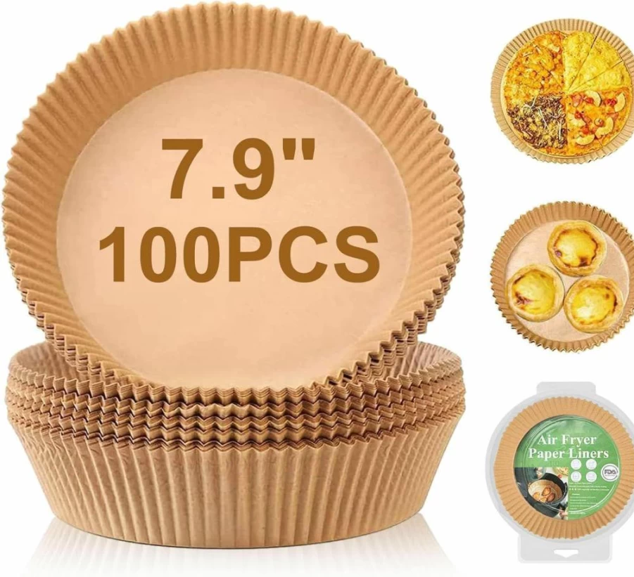 GOFFUGT Air Fryer Parchment Paper Liners 8.6x5.5 Inch, 100-Pack Disposable Non-Stick Baking Sheets for Ninja 2-Basket Models DZ201, DZ401, FG551