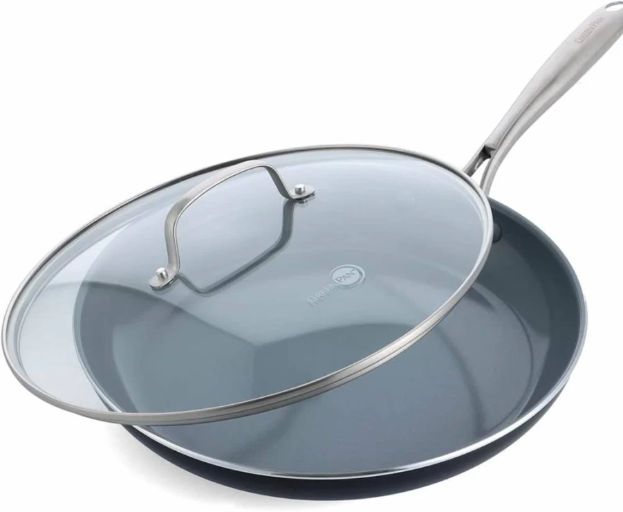 GreenPan Swift 8-Inch Nonstick Ceramic Frying Pan Skillet, PFAS-Free, Dishwasher & Oven Safe, Stainless Steel Handle, Black
