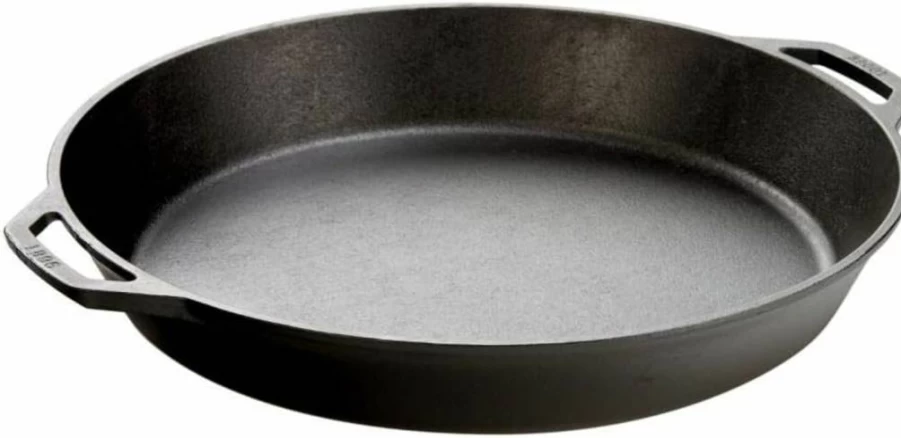 Lodge 17 Inch Cast Iron Skillet - Pre-Seasoned, Dual Handles, Oven Safe, Stovetop, Grill & Campfire Compatible - Black