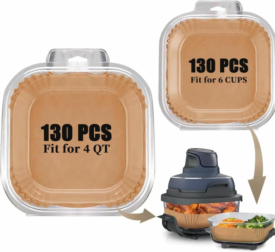 SIUDANGKA 260 Pcs Disposable Air Fryer Liners, Non-Stick Parchment Paper for Ninja Crispi FN101 4 Qt & 6 Cup, Compatible with Air Fryer Accessories