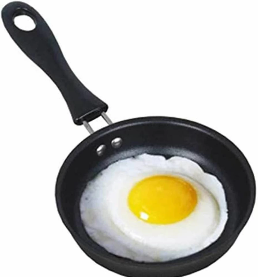 Demoyaya Mini Non-Stick Egg Pan - 4.7" Single Egg Frying Pan for Induction, Gas & Stove - Portable Small Skillet with Heat-Resistant Handle