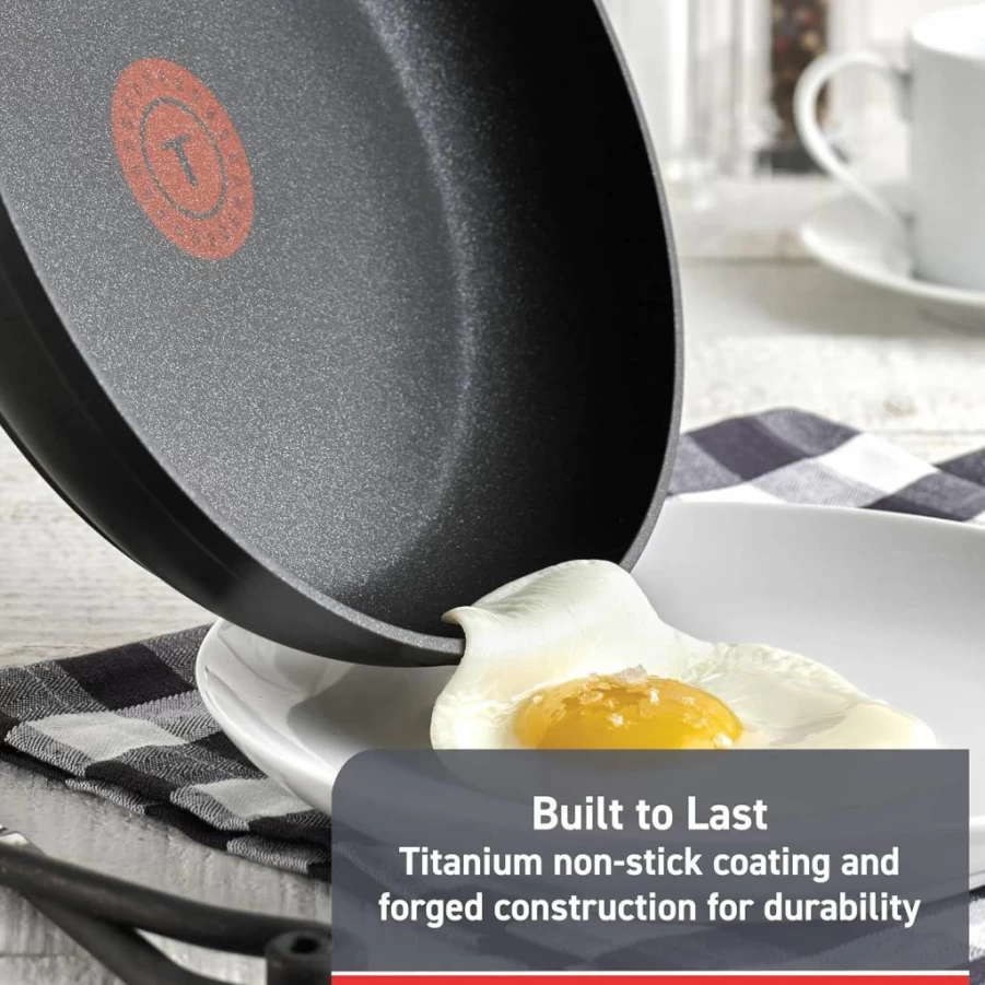 Tefal Advanced Nonstick 10.5-Inch Frying Pan - Oven Safe to 350°F, Dishwasher Safe, Black Cookware for Easy Cooking & Cleaning