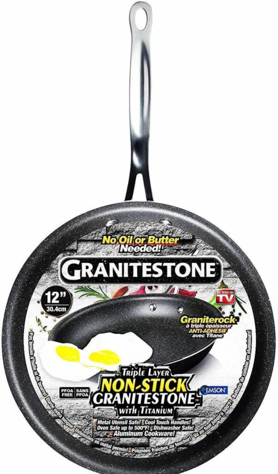 Granitestone 10-Inch Nonstick Frying Pan with Diamond-Infused Coating, Oven & Dishwasher Safe, Stay-Cool Handle, PFOA-Free Skillet for Healthy Cooking