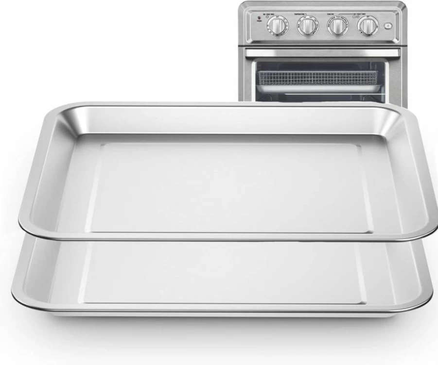 SettleDown Stainless Steel Air Fryer Basket & Tray Replacement for Cuisinart TOA-60 TOA-65 TOA-70 Toaster Oven Accessories