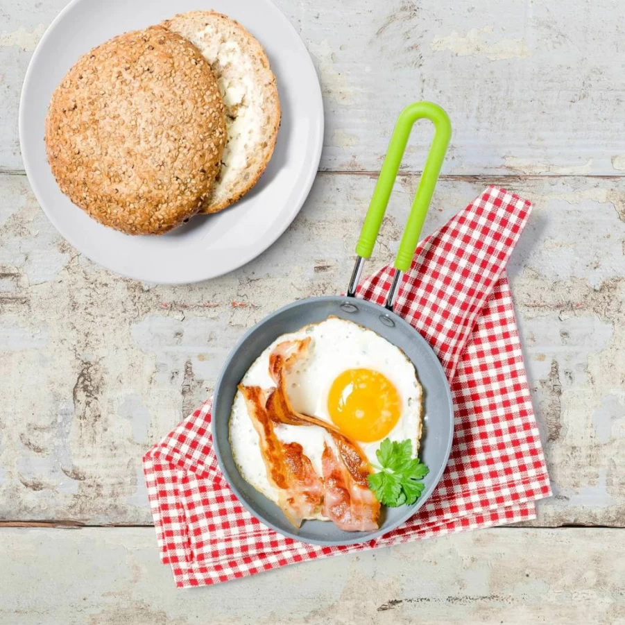 GreenPan Mini 5" Nonstick Ceramic Egg Pan - PFAS-Free, Dishwasher Safe, Stay Cool Handle, Black - Healthy Cookware