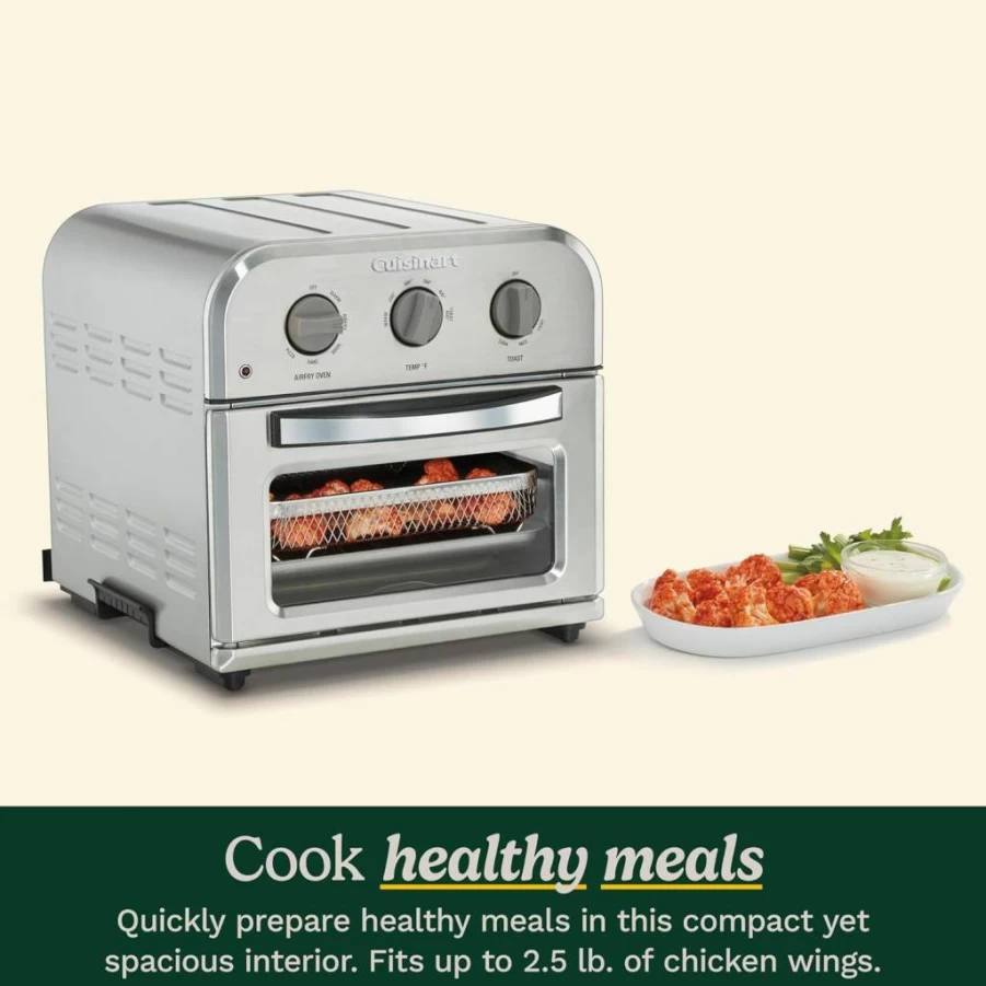 Cuisinart TOA-26 6-in-1 Air Fryer Toaster Oven with 1800W Motor, Wide Temperature Range & Stainless Steel Design