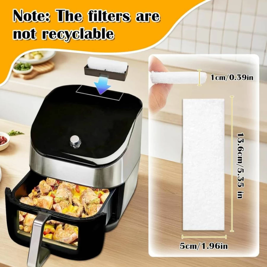 12-Pack Noafocks Air Fryer Replacement Filters Compatible with Instant Vortex Plus 6QT – Odor-Removing, Durable & Washable Accessories (White)