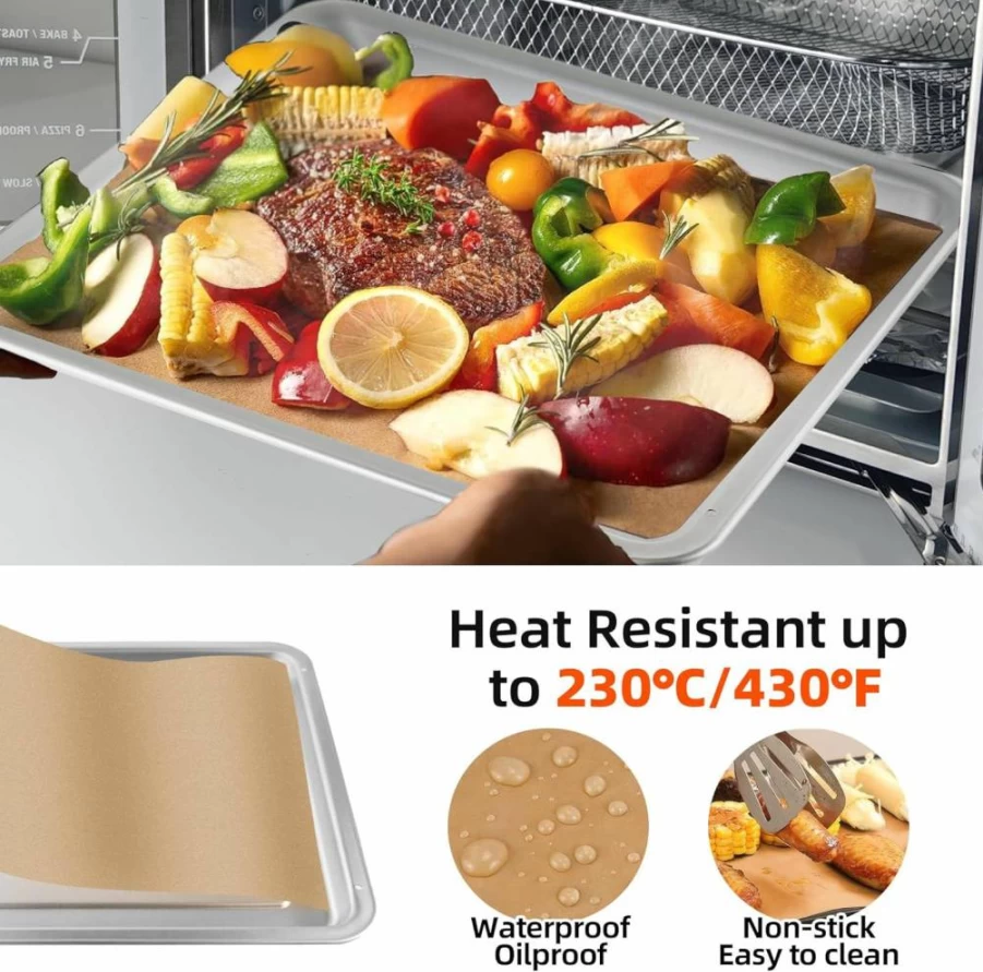 SIUDANGKA 100 Pcs Unbleached Air Fryer Liners for Emeril Lagasse 26 Qt XL, 4 Pcs Oven Liners, Disposable Parchment Paper, Compatible with Air Fryer Accessories