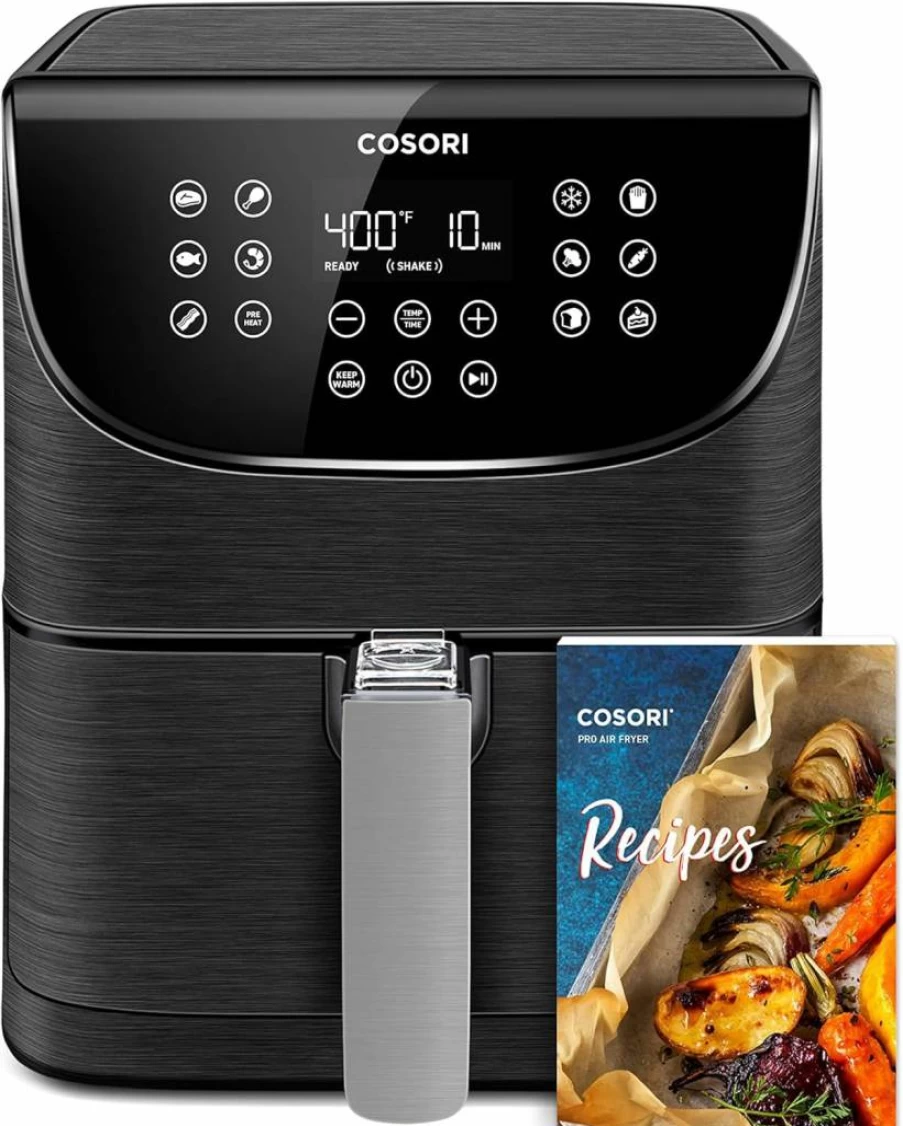 COSORI Pro II Air Fryer 5.8 Quart, 13-in-1 Digital Airfryer with Detachable Square Basket, 100+ Recipes, Dishwasher Safe, Upgraded 2nd Generation, Black