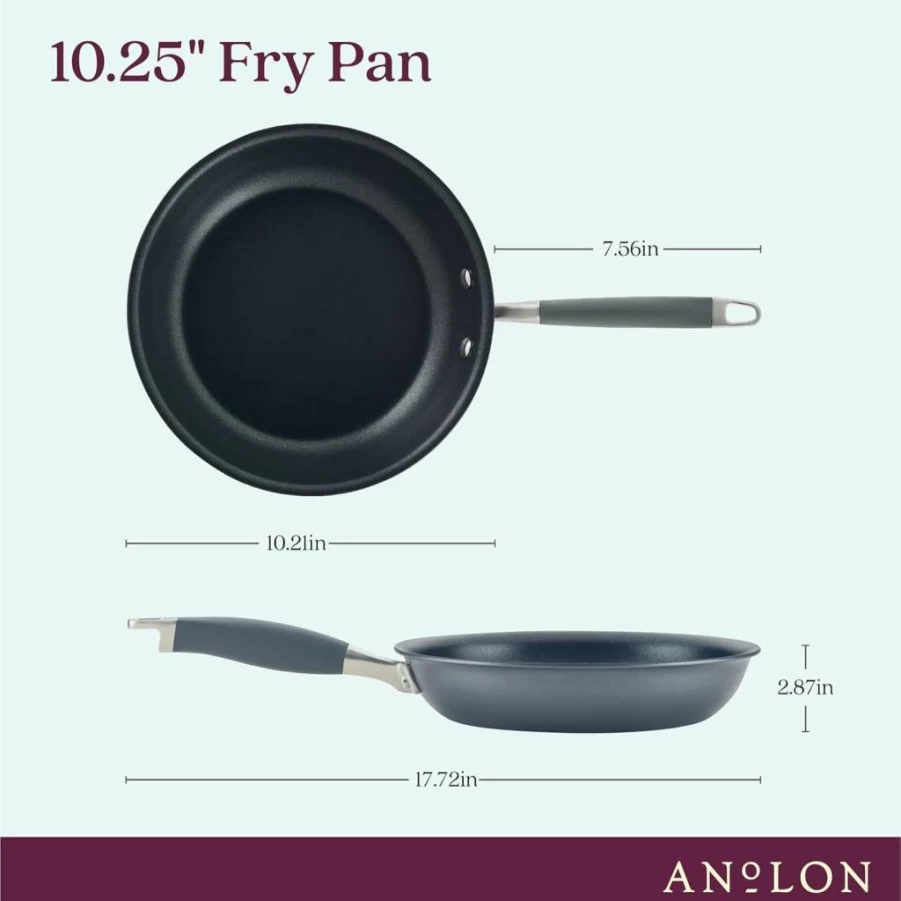 Anolon Advanced 8.5 Inch Nonstick Frying Pan - Hard Anodized Skillet for Eggs, Home Cooking, Durable Moonstone Coating