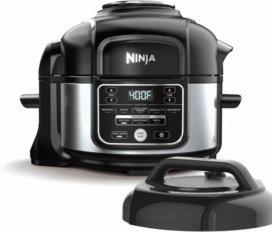 Ninja Foodi FD101 10-in-1 Programmable Pressure Cooker and Air Fryer, 5-Quart, Stainless Steel (Renewed)