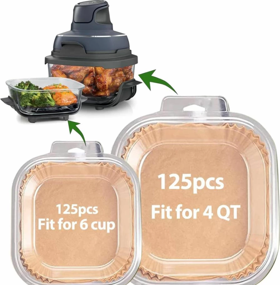 2 Qt Air Fryer Liners Disposable for Mutvle, Chefman, Dash Mini Air Fryer - Small 2.6Qt Non-Stick Parchment Paper Sheets