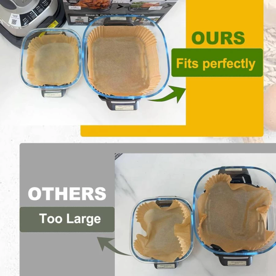 2 Qt Air Fryer Liners Disposable for Mutvle, Chefman, Dash Mini Air Fryer - Small 2.6Qt Non-Stick Parchment Paper Sheets