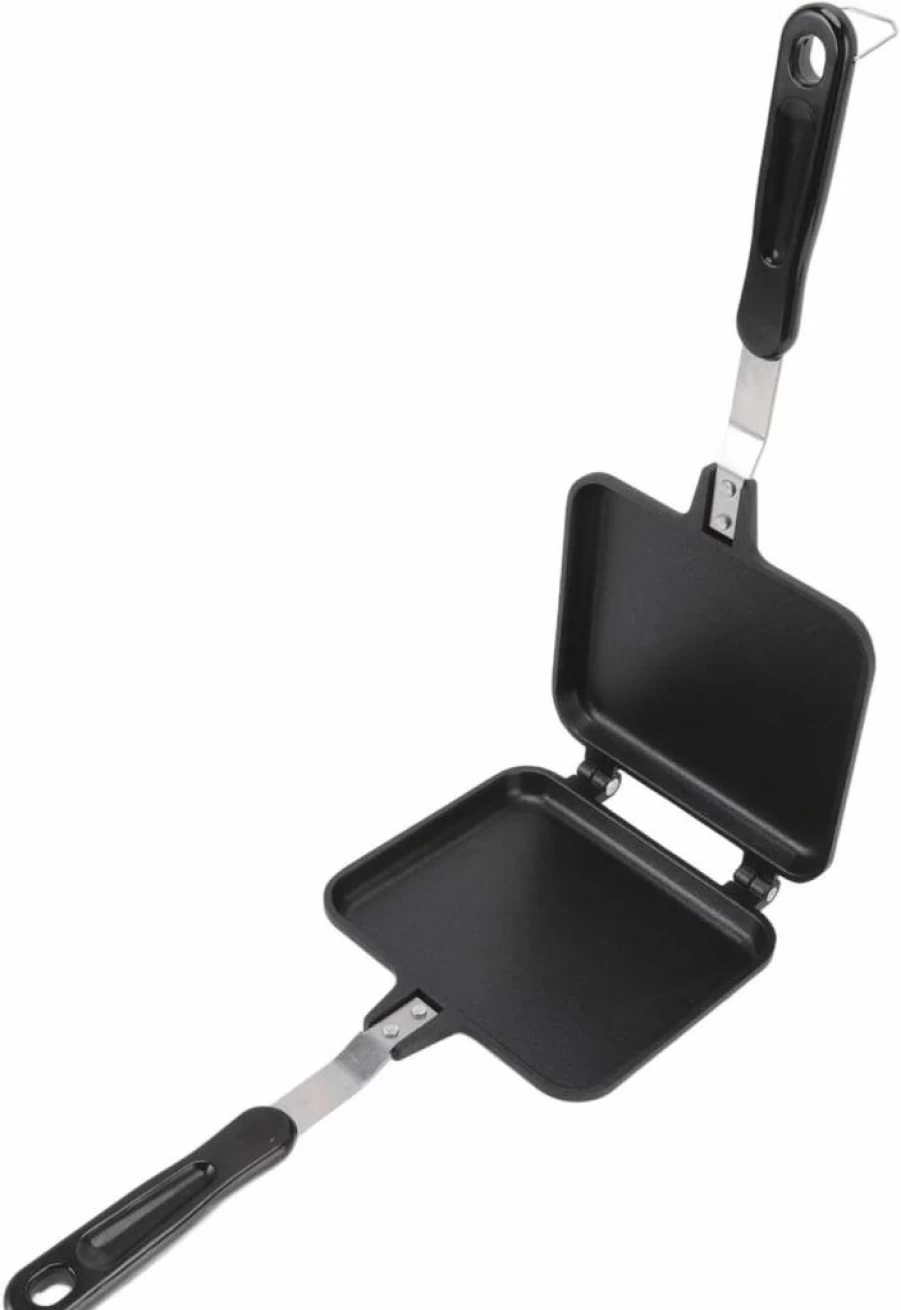 Buachois Square Double-Sided Non-Stick Frying Pan - 35x15cm Aluminum Alloy Induction Compatible Skillet for Eggs, Sandwiches, Crepes & Omelettes