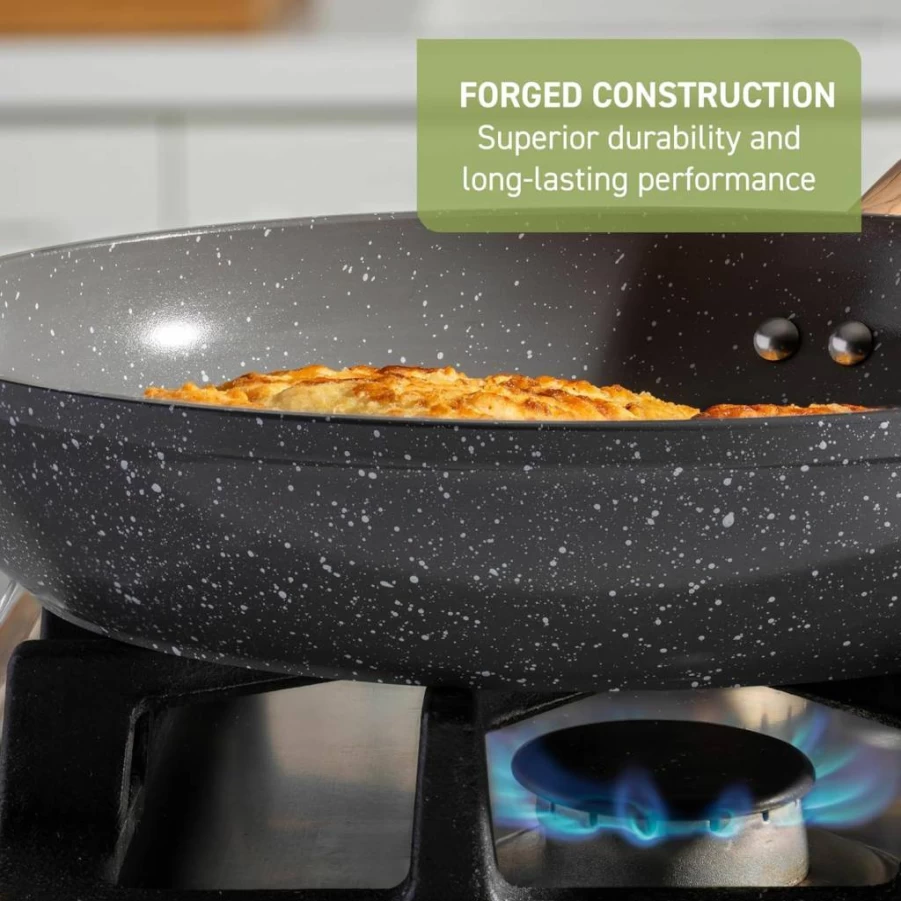 T-Fal Signature 12-Piece Nonstick Cookware Set - Oven Safe to 350°F, Dishwasher Safe, Includes Fry Pans, Saucepans, Saute Pan, Dutch Oven & Griddle, Black
