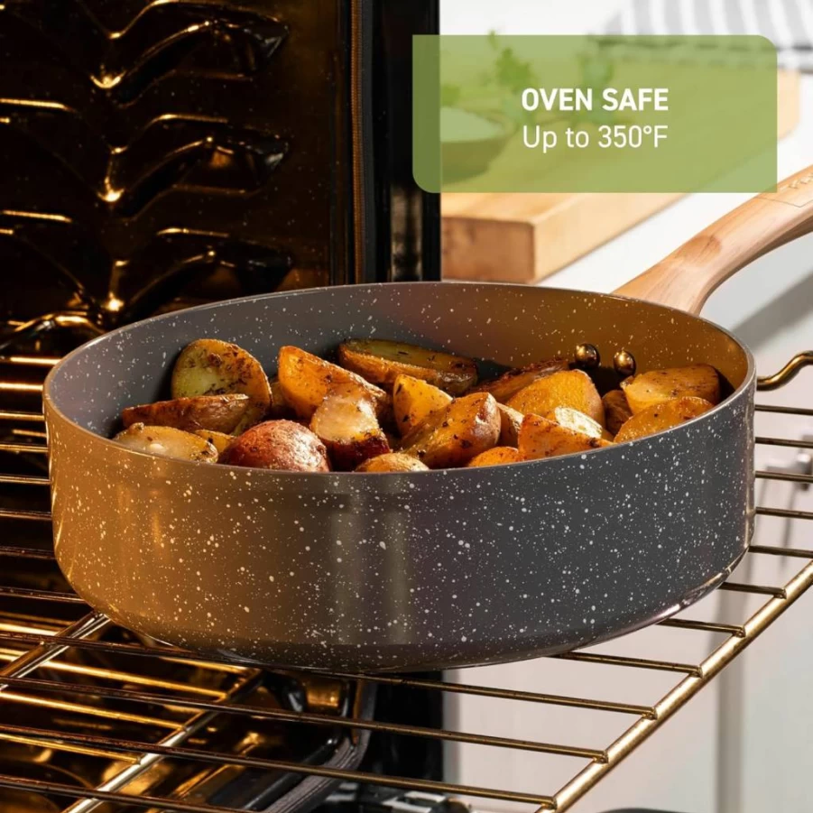 T-Fal Signature 12-Piece Nonstick Cookware Set - Oven Safe to 350°F, Dishwasher Safe, Includes Fry Pans, Saucepans, Saute Pan, Dutch Oven & Griddle, Black