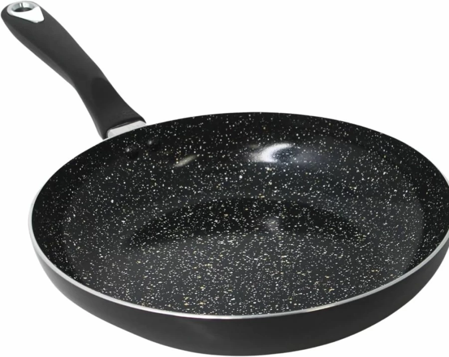 Imusa 8-Inch Nonstick Aluminum Fry Pan with Cool-Touch Handle - Lightweight Black Bistro Skillet for Sauteing & Frying