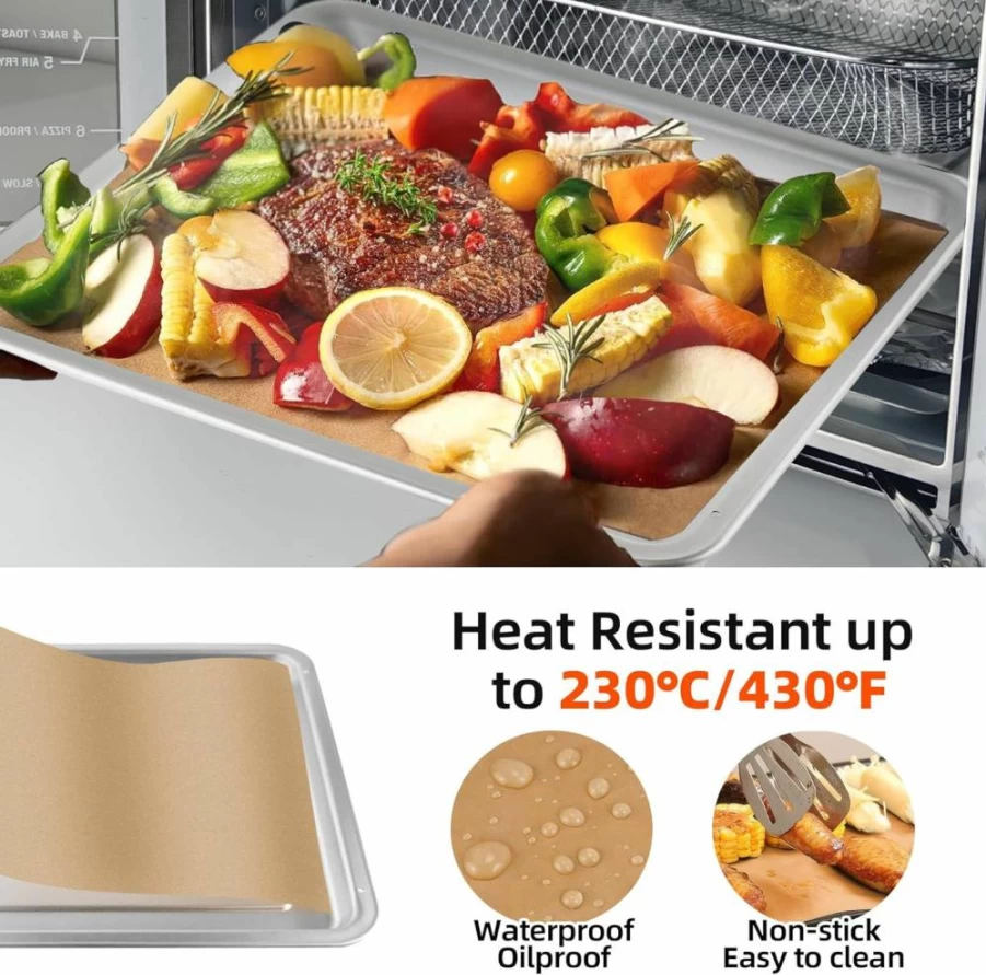 SIUDANGKA 100 Pcs Air Fryer Liners for Breville Smart Oven Air Fryer Pro, Unbleached Parchment Paper Sheets with 4 Oven Liners Accessories, Compatible with BOV900BSS