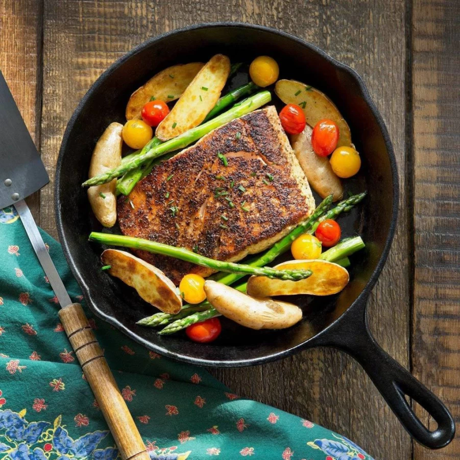 Simple Chef Cast Iron Skillet Set - 3-Piece Pre-Seasoned Cookware (6