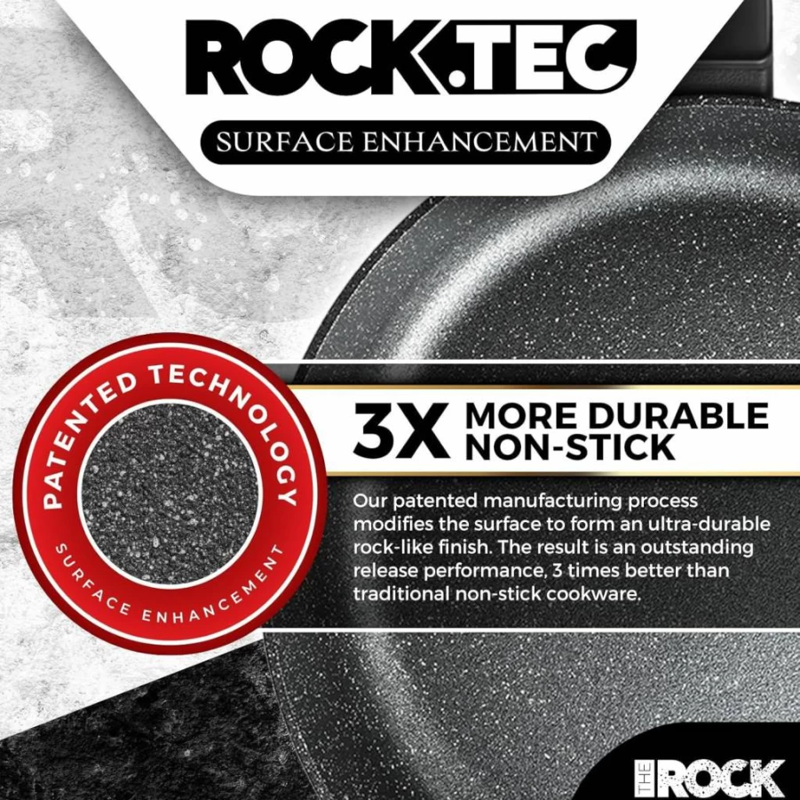 THE ROCK Soho 11-Inch Nonstick Frying Pan - PFOA-Free, Oven & Dishwasher Safe, Warp-Resistant Skillet with Heat-Resistant Handle, Healthy Cooking, Black