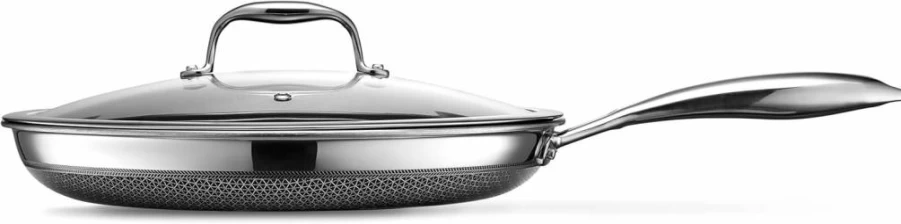 HexClad 10-Inch Hybrid Nonstick Frying Pan – Oven & Dishwasher Safe, Induction Compatible, Stay-Cool Handle for All Cooktops