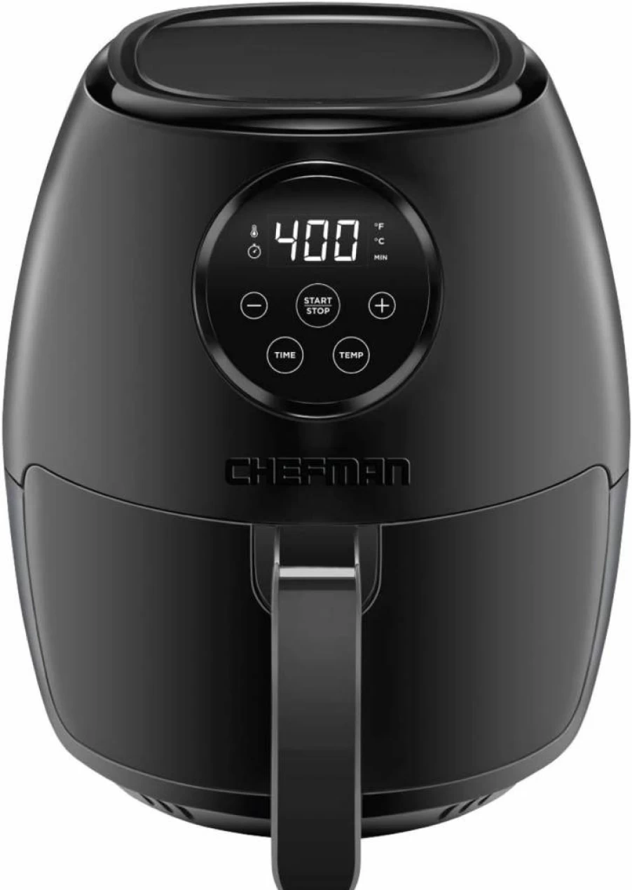 Chefman 7-Qt 6-in-1 Air Fryer with TurboFry Technology, 450°F Fast & Even Cooking for Crispy Results, Compact Design for Baking, Broiling, Reheating, Dehydrating & Defrosting, Black