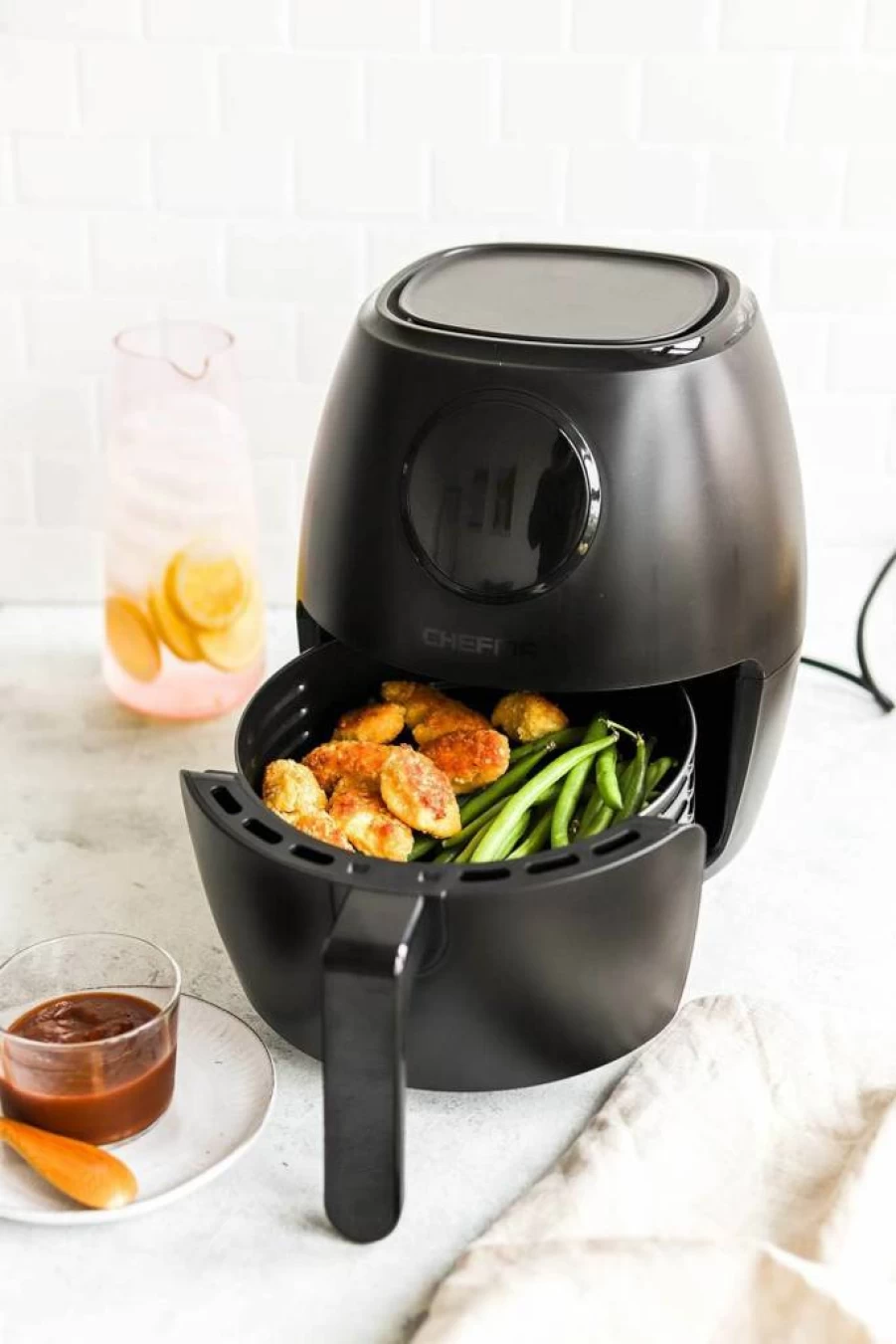 Chefman 7-Qt 6-in-1 Air Fryer with TurboFry Technology, 450°F Fast & Even Cooking for Crispy Results, Compact Design for Baking, Broiling, Reheating, Dehydrating & Defrosting, Black