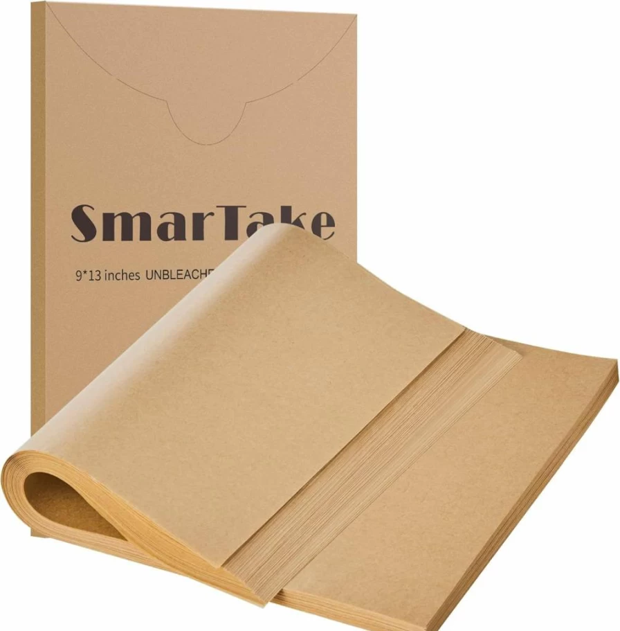 SMARTAKE 200-Count Precut Unbleached Parchment Paper Sheets, 16x24 Inch Non-Stick Baking Paper for Oven, Air Fryer, Grilling, Cookies, Cupcakes & Bread Making