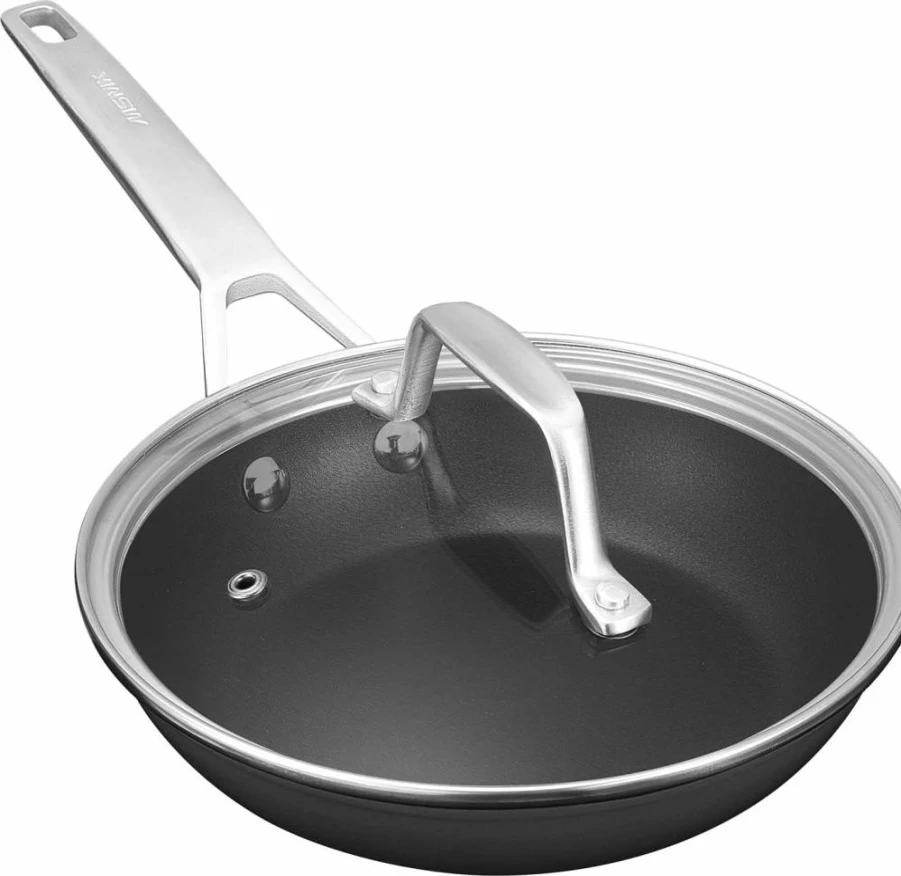 MsMk 7-Inch Nonstick Egg Frying Pan with Lid - Omelette, Burnt-Resistant, Scratch-Resistant, Induction Compatible, Oven Safe to 700°F, Dishwasher Safe Skillet
